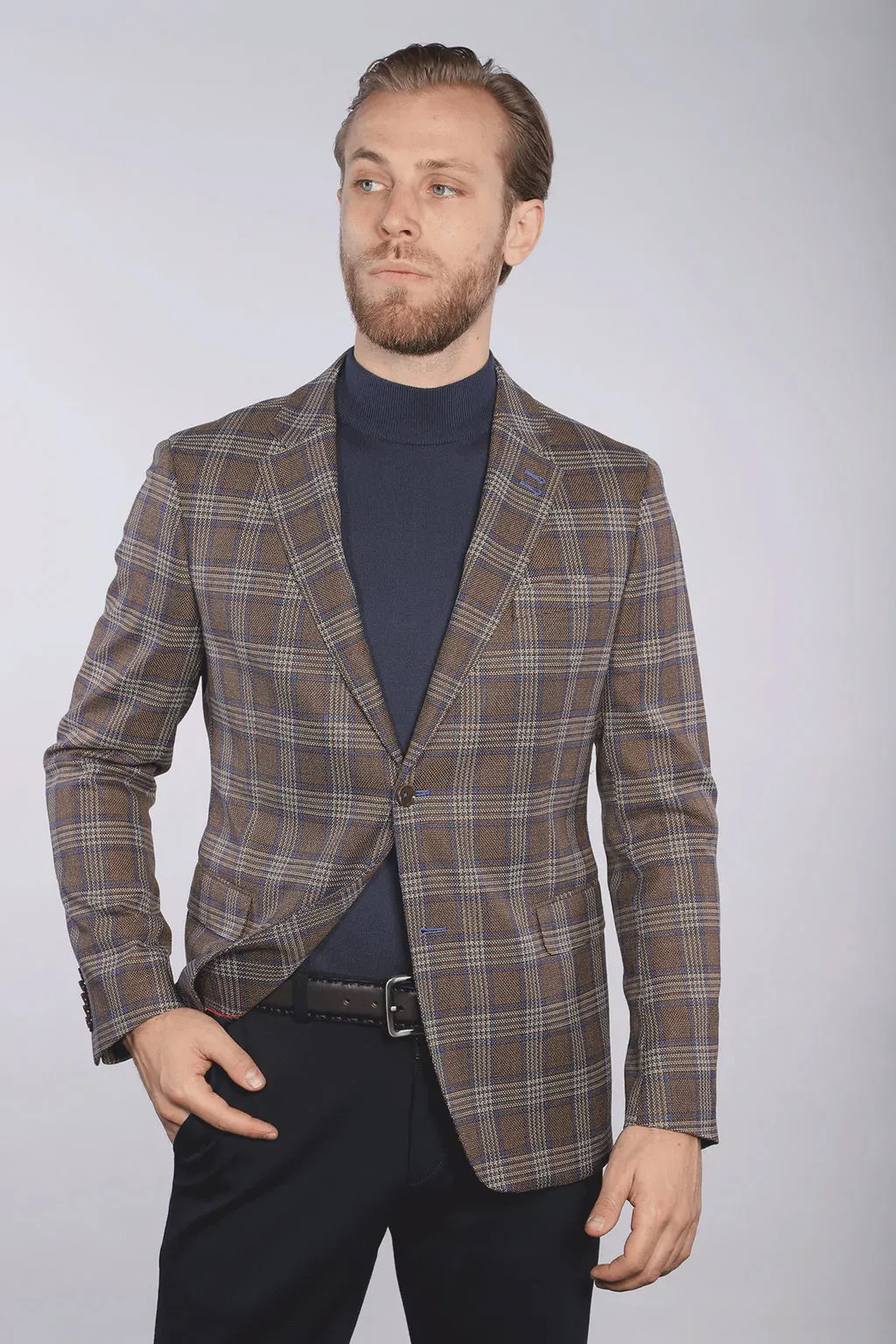 7 Downie Blazer  St Bentley Brown Check FW22