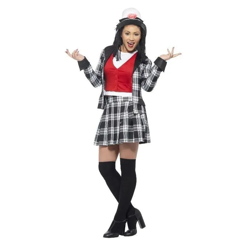 90s Clueless Dionne Costume Adult Black Plaid Jacket Skirt Hat Socks