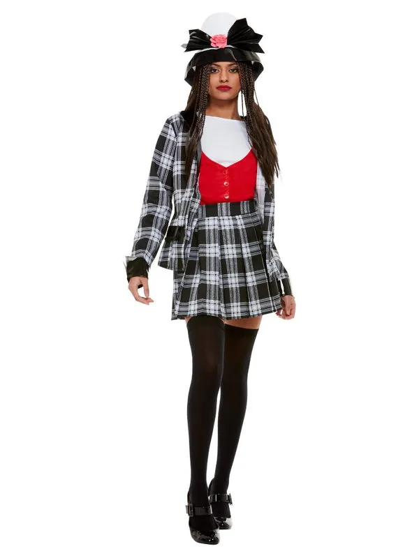 90s Clueless Dionne Costume Adult Black Plaid Jacket Skirt Hat Socks