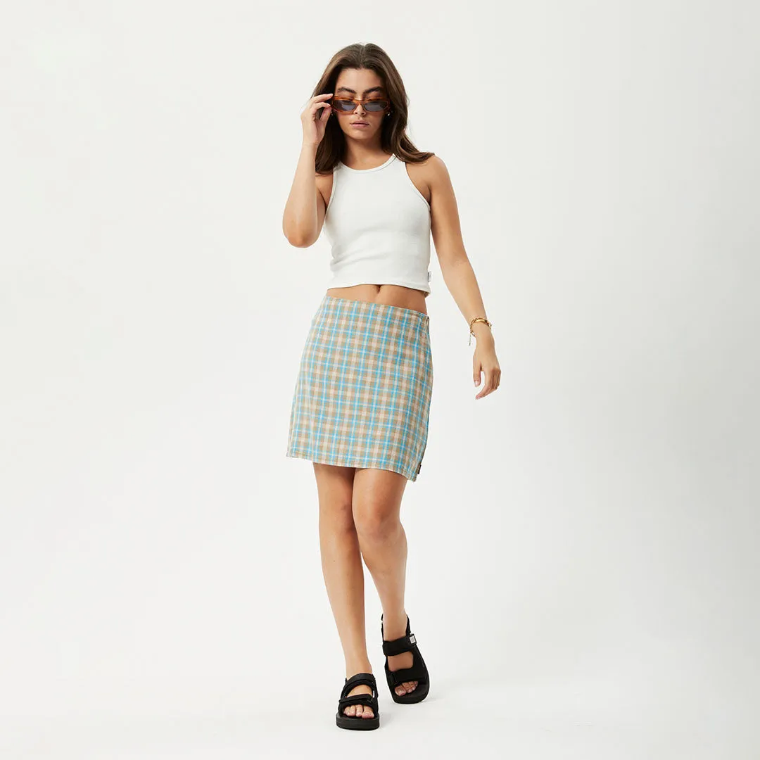 AFENDS Womens Millie - Mini Skirt - Tan Check