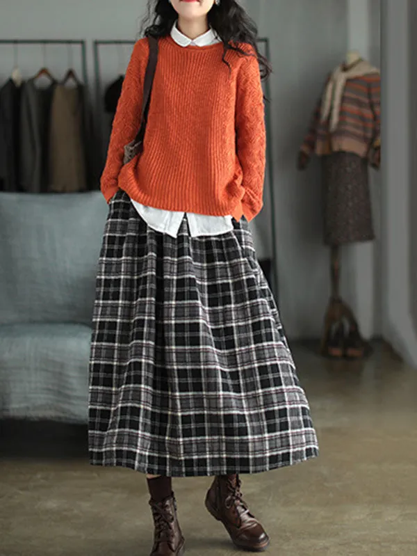 Artistic Retro Plaid A-Line Skirt