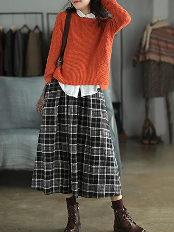 Artistic Retro Plaid A-Line Skirt