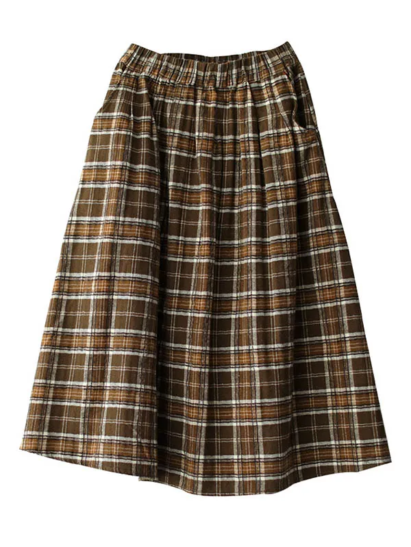 Artistic Retro Plaid A-Line Skirt