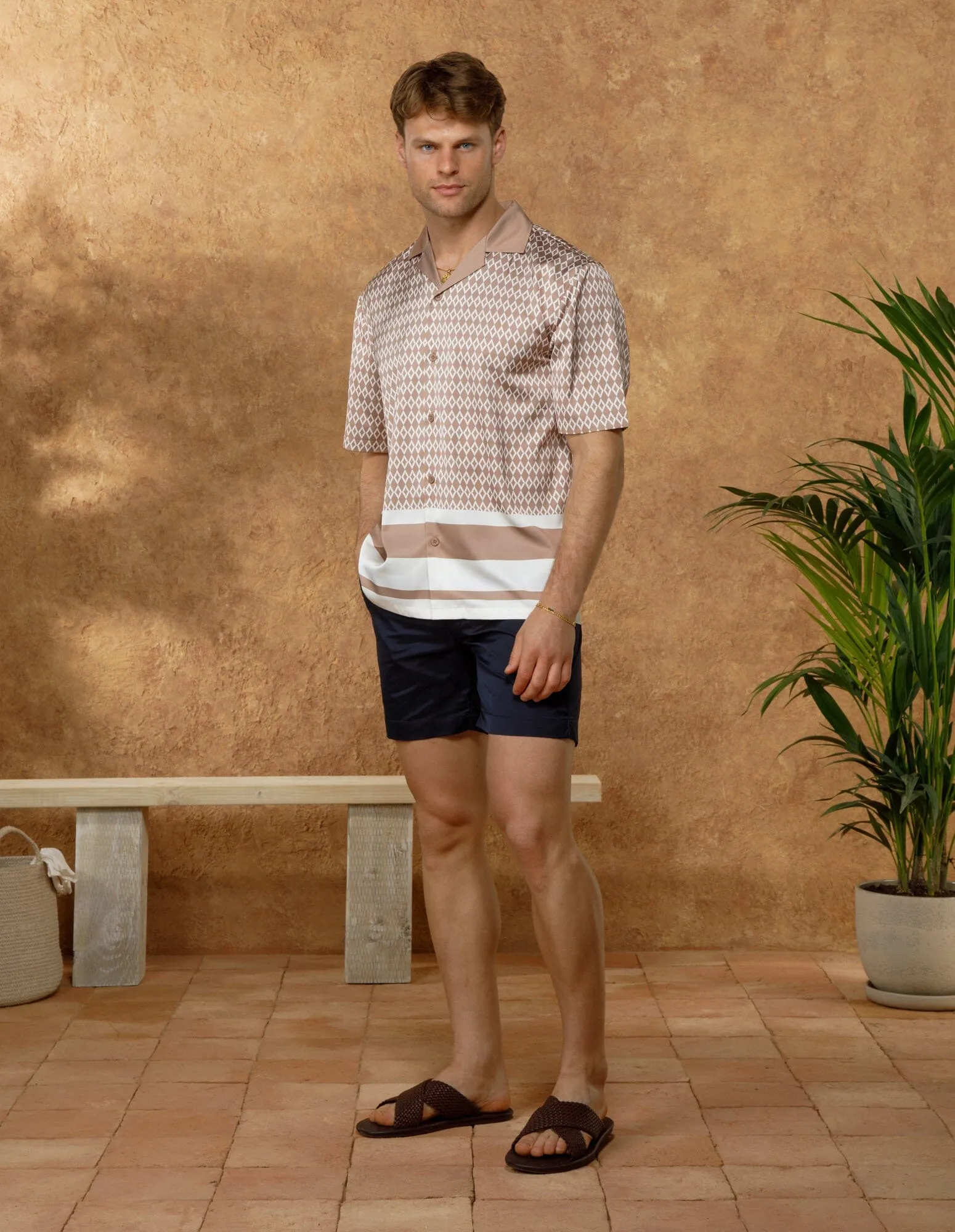 Beige S/S Porto Resort Shirt