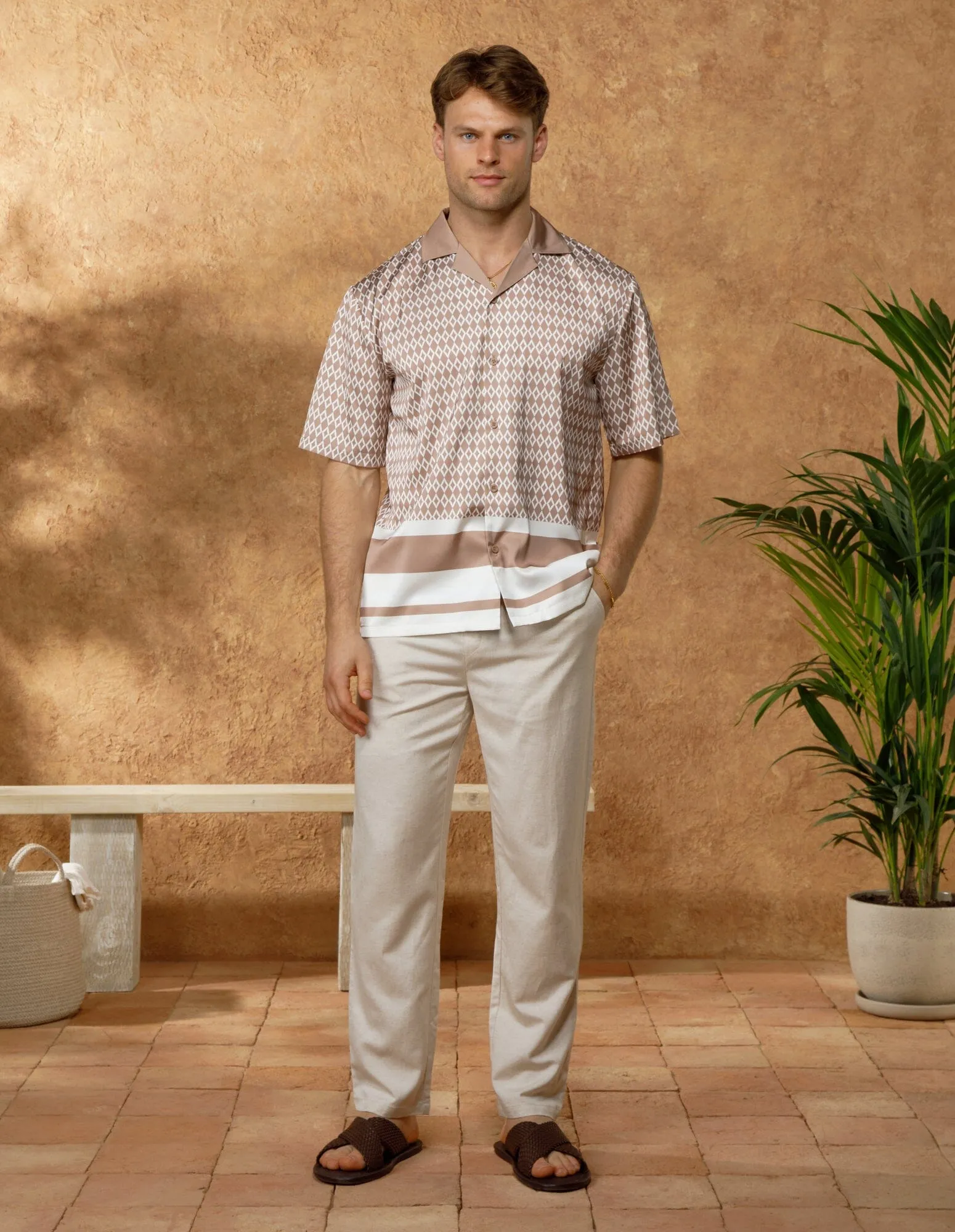 Beige S/S Porto Resort Shirt