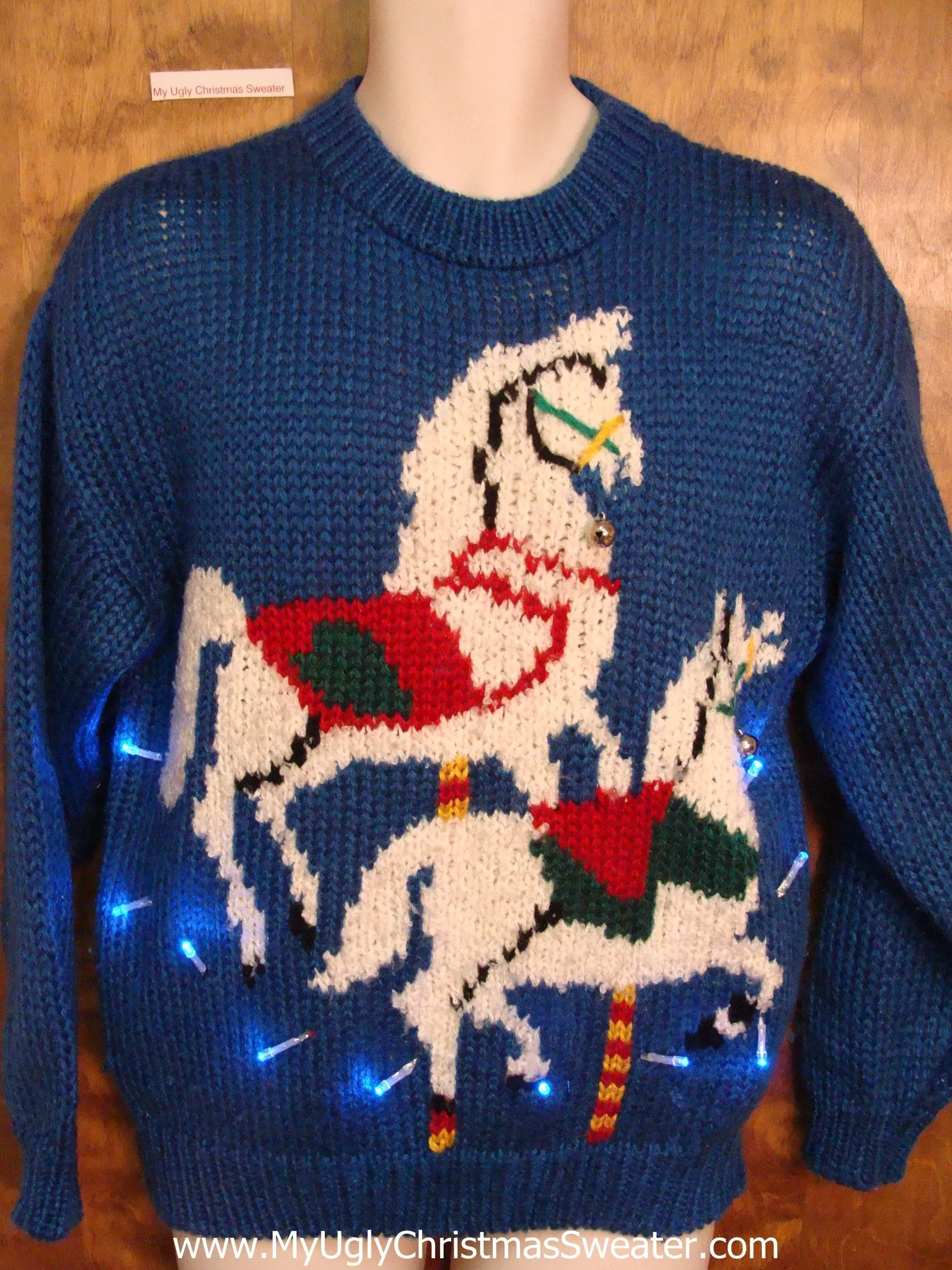 BEST 80s Carousel Horse Tacky Xmas Sweater with Lights