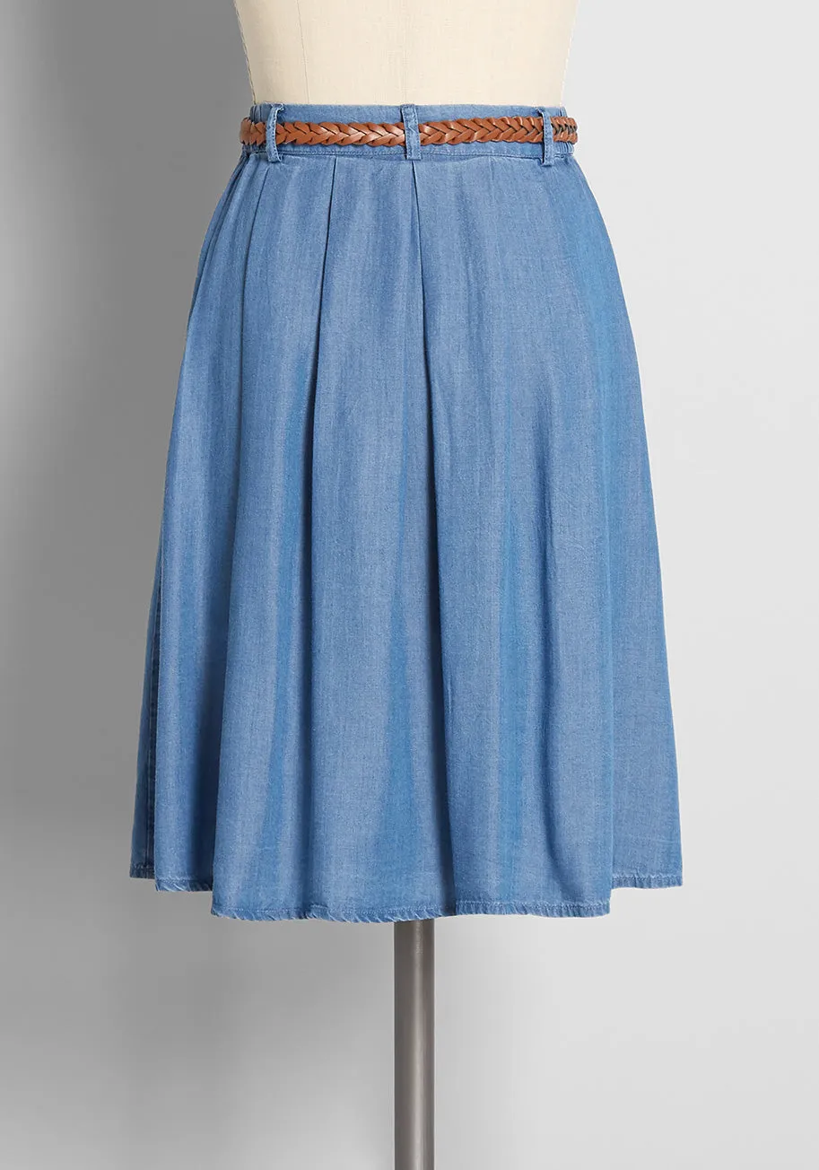 Bookstore's Best Chambray A-Line Skirt