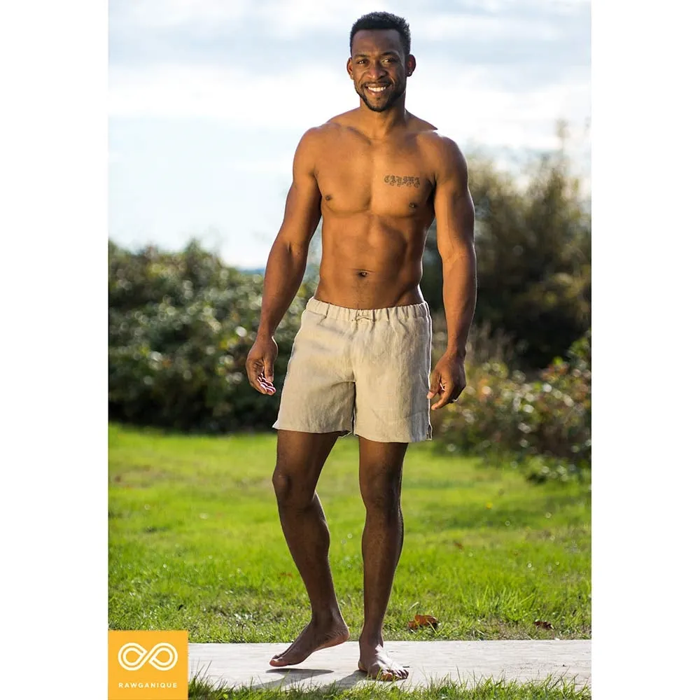 CENTRAL PARK 100% Organic Hemp Running Fitness Beach Shorts (Lined; 2 Side Pockets; 100% Biodegradable Options) (Unisex)