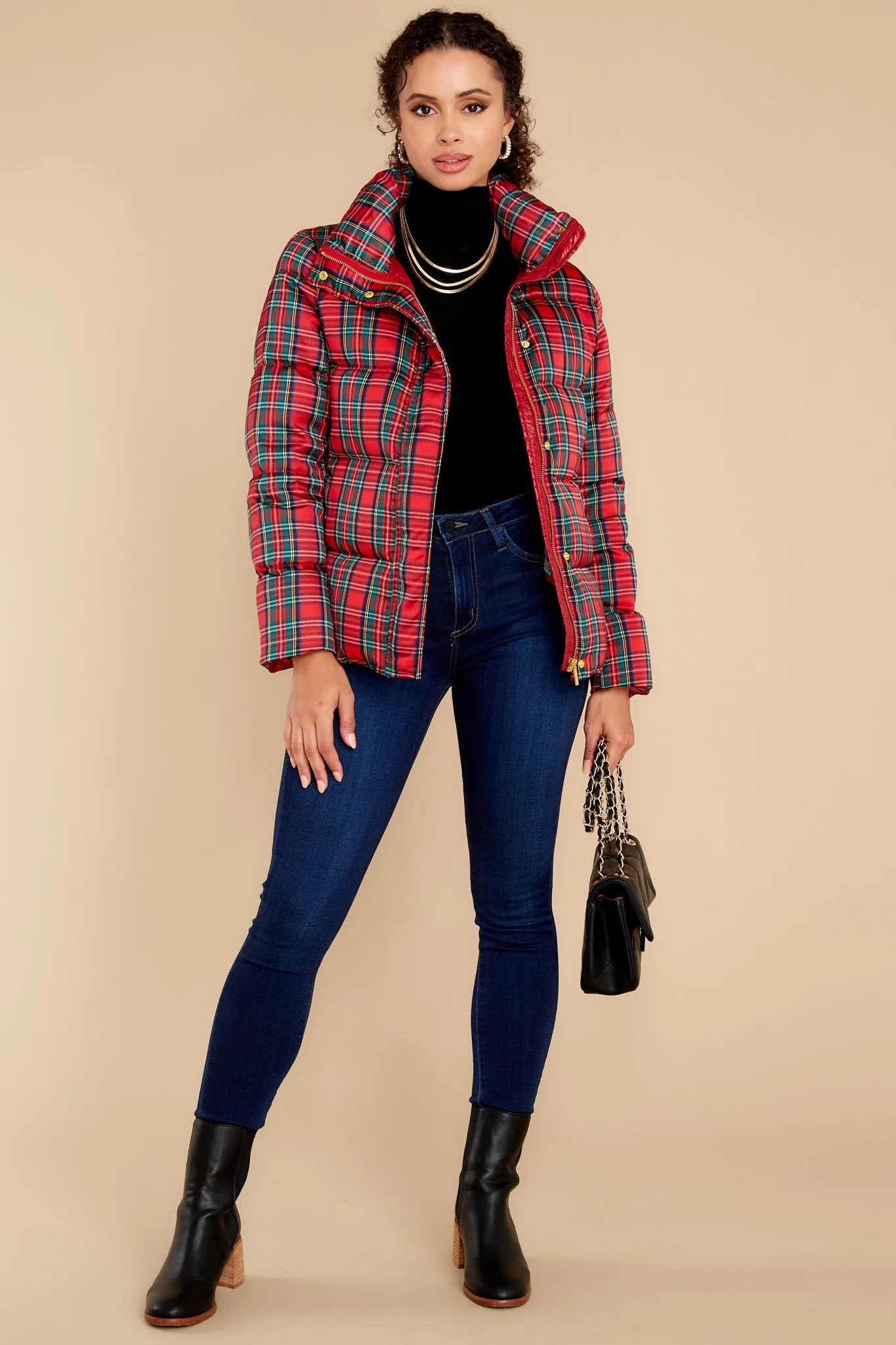 Cole Tartan Plaid Puffer Coat