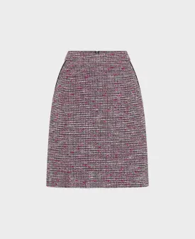 Cotton Blend Tweed A-Line Skirt