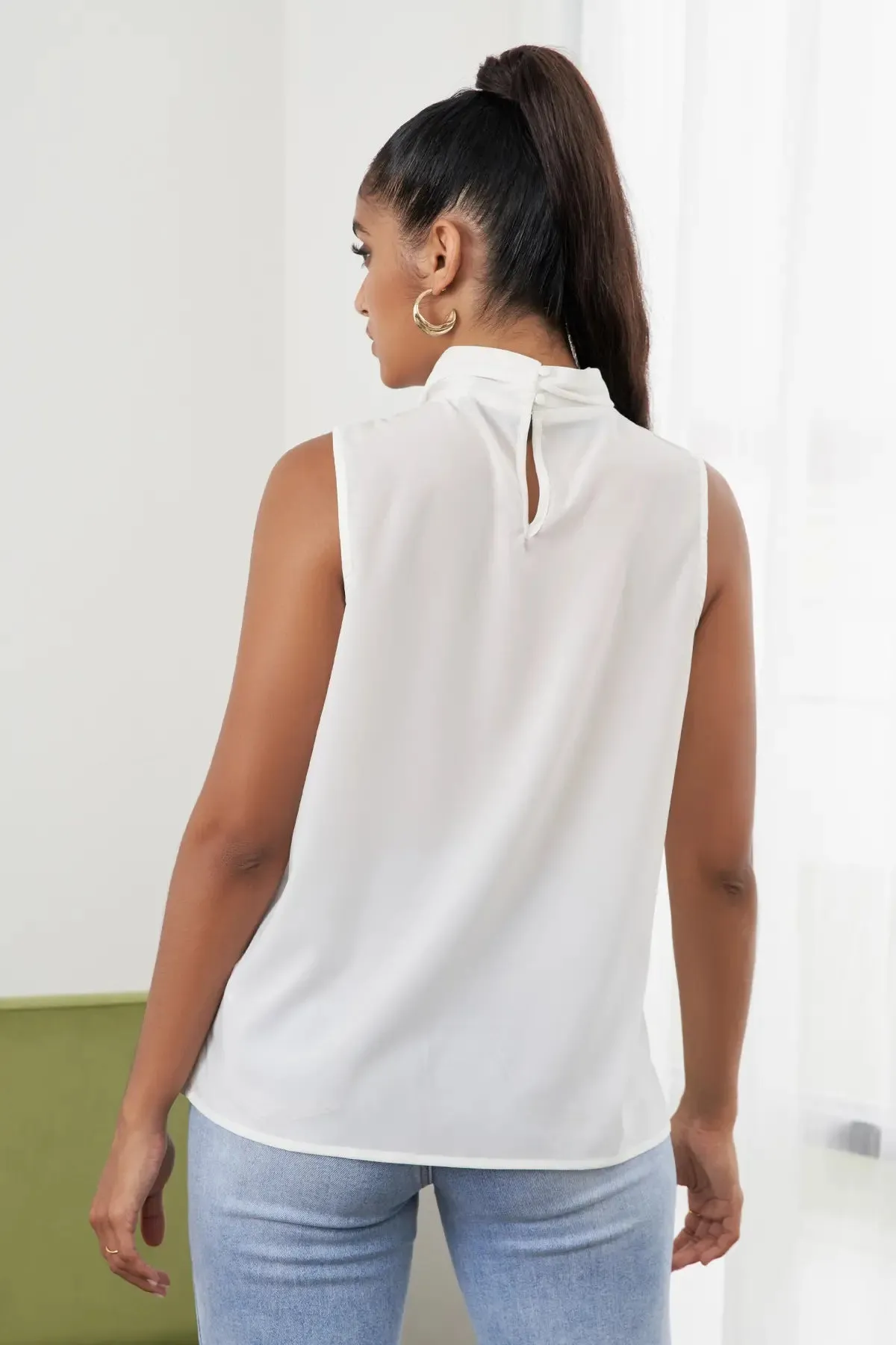 Cut Out Button Back Top