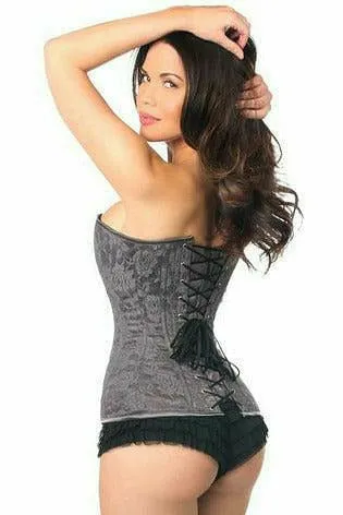 Daisy Corsets Lavish Dark Grey Lace Overbust Corset w/Zipper