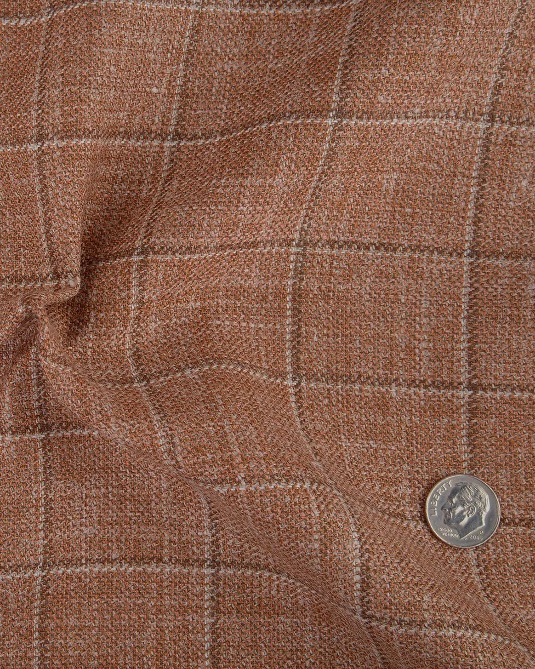 Ethomas Brick Brown White Checks Jacket