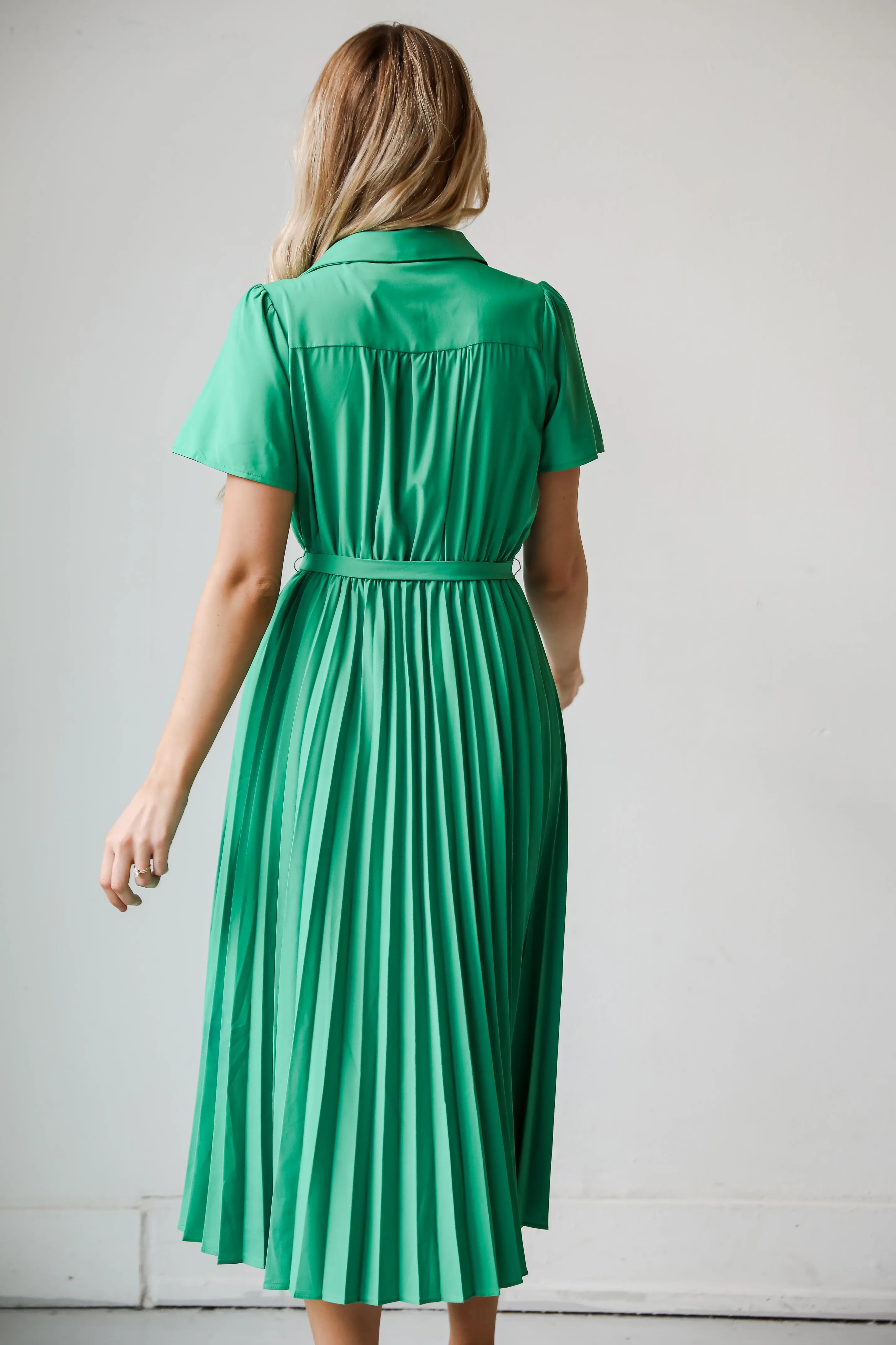 FINAL SALE - Desirable Date Pleated Midi Dress