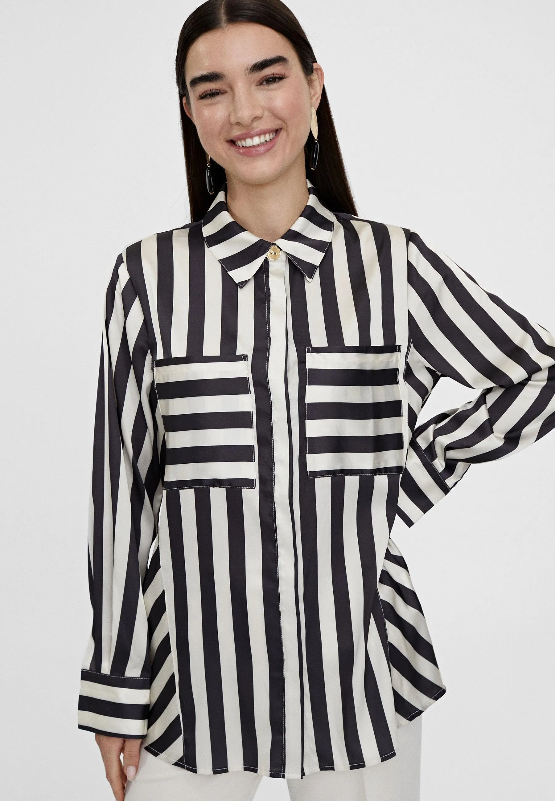 Flowing striped shirt