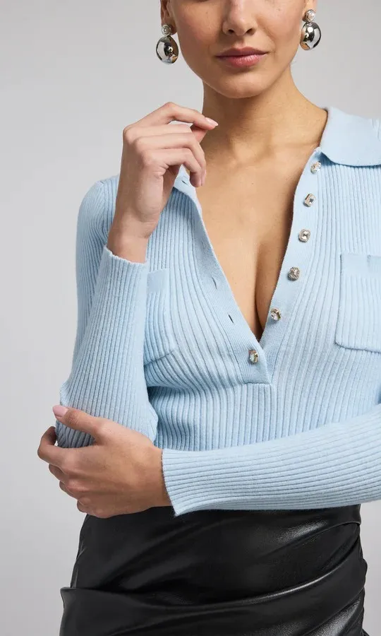 GEN Perry Sweater in Powder Blue