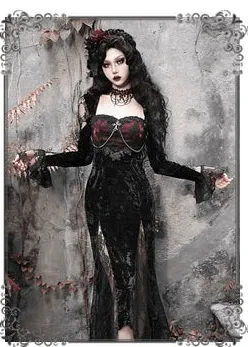 Gothic Burlesque Corset Dress With Accessories