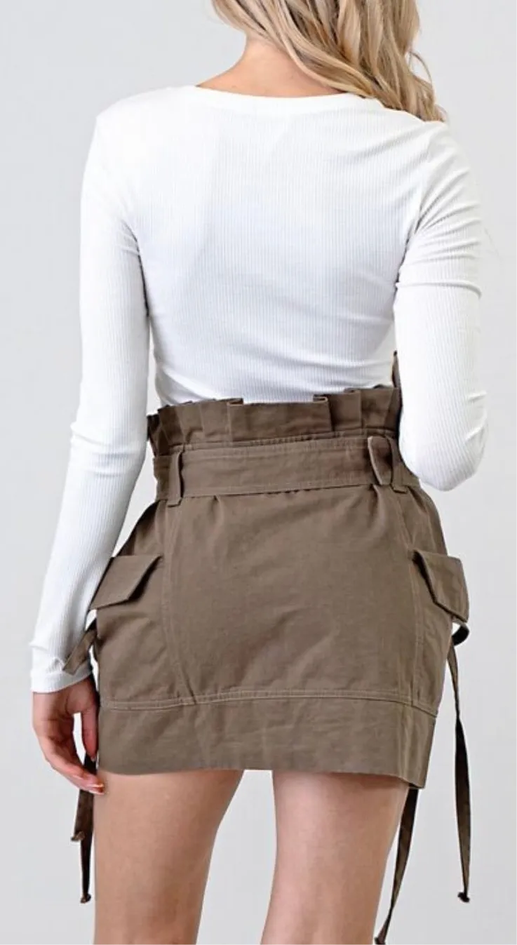 High Waist Cargo Skirt