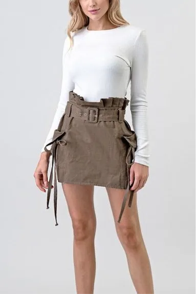 High Waist Cargo Skirt