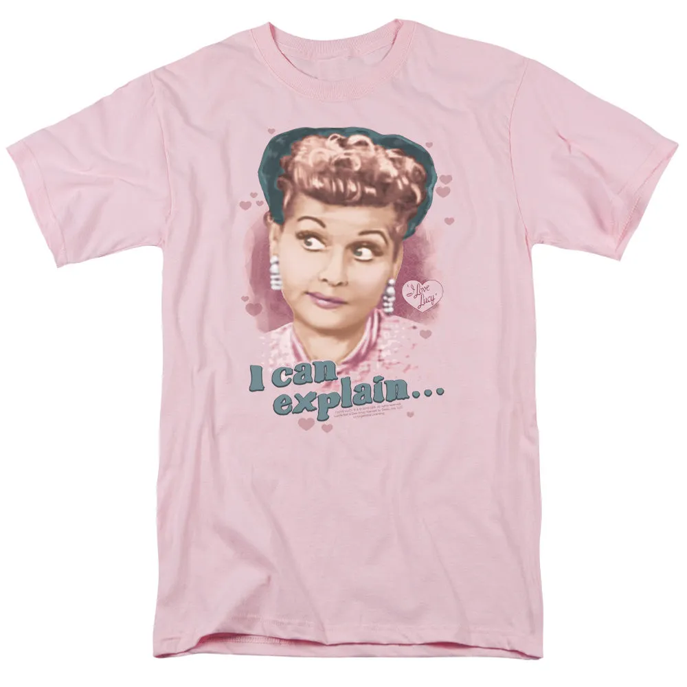 I Love Lucy I Can Explain Mens T Shirt Pink