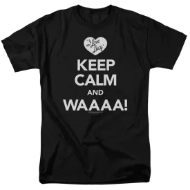 I Love Lucy Keep Calm Waaa Mens T Shirt Black