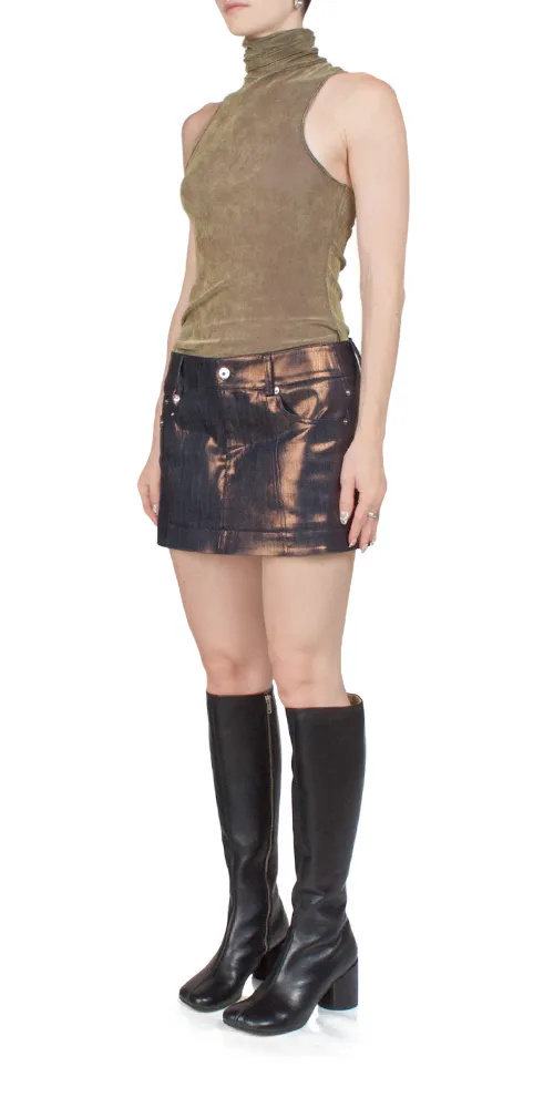 Indigo Bronze A-Line Mini Skirt