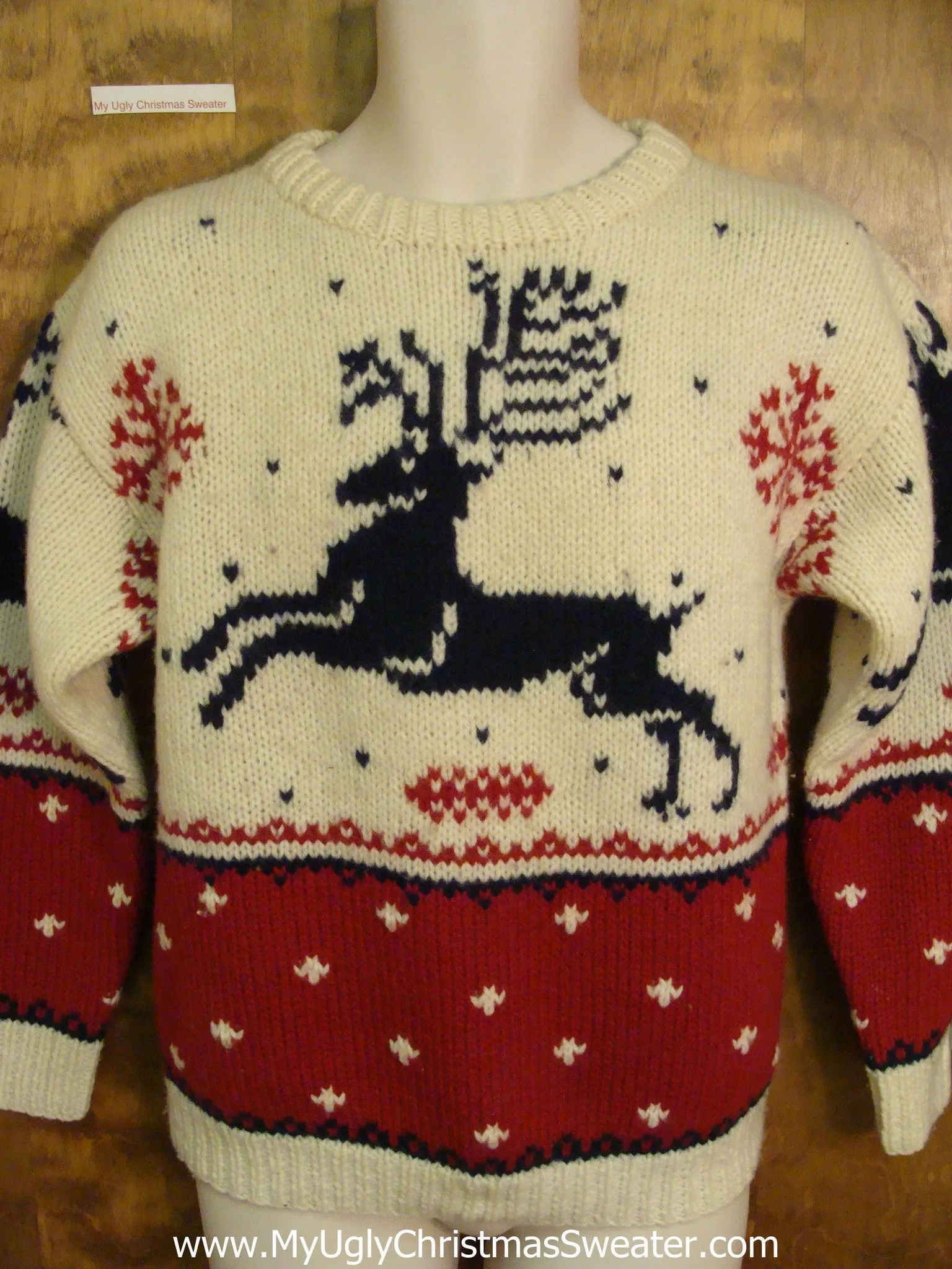 Leaping Reindeer Classic Christmas Jumper Pullover