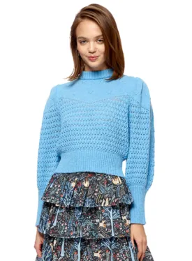 Light Blue Popcorn Sweater