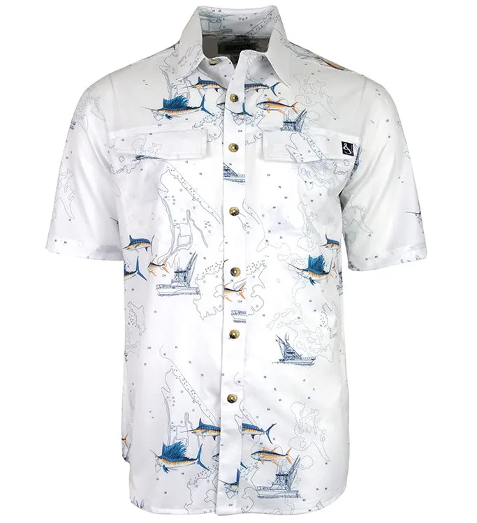 Men's Marine Charts UV Vented Fishing Shirt