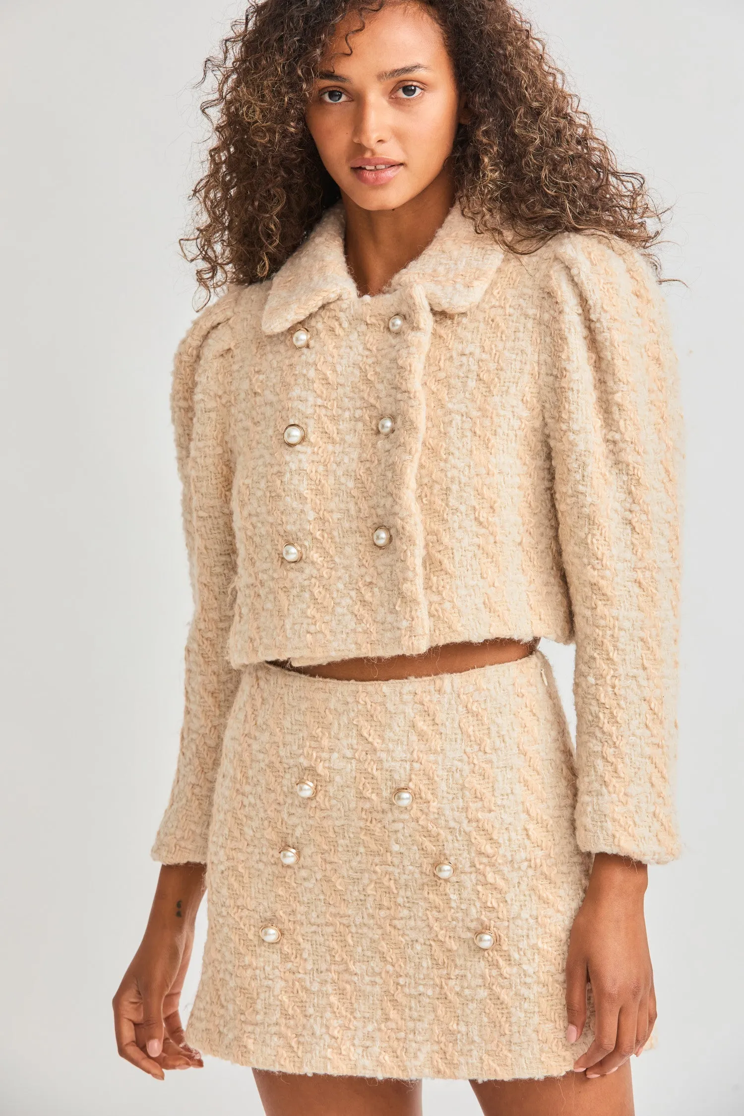 Mews Houndstooth Cropped Jacket