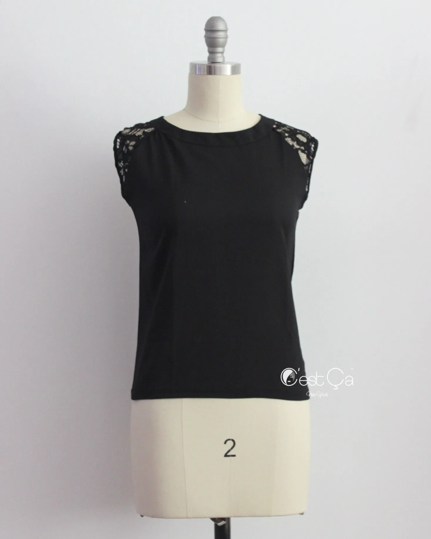 Molly Black Open Back Lace Top