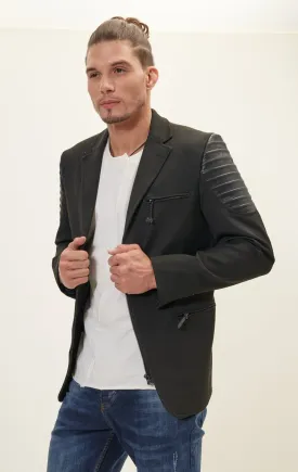 Moto Cross Shoulder Sports Coat - Black