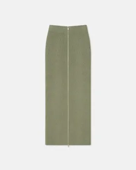 Nima - Terry-Knit Midi Skirt - Faded Sage