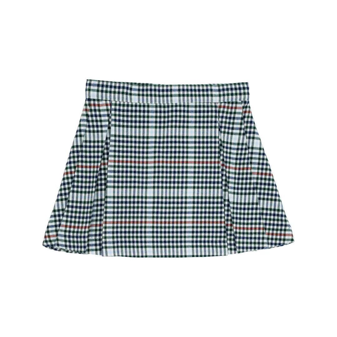 Parson Pleated Skirt - Highgate Houndstooth