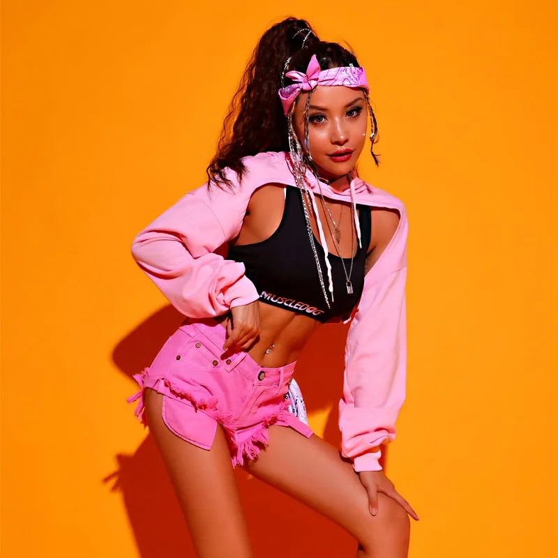 Pink Hip Hop Rave Outfit Set