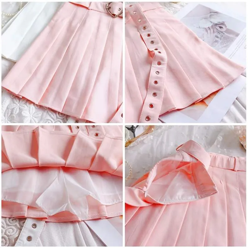 Pink / White Pleated Skirt AD11560