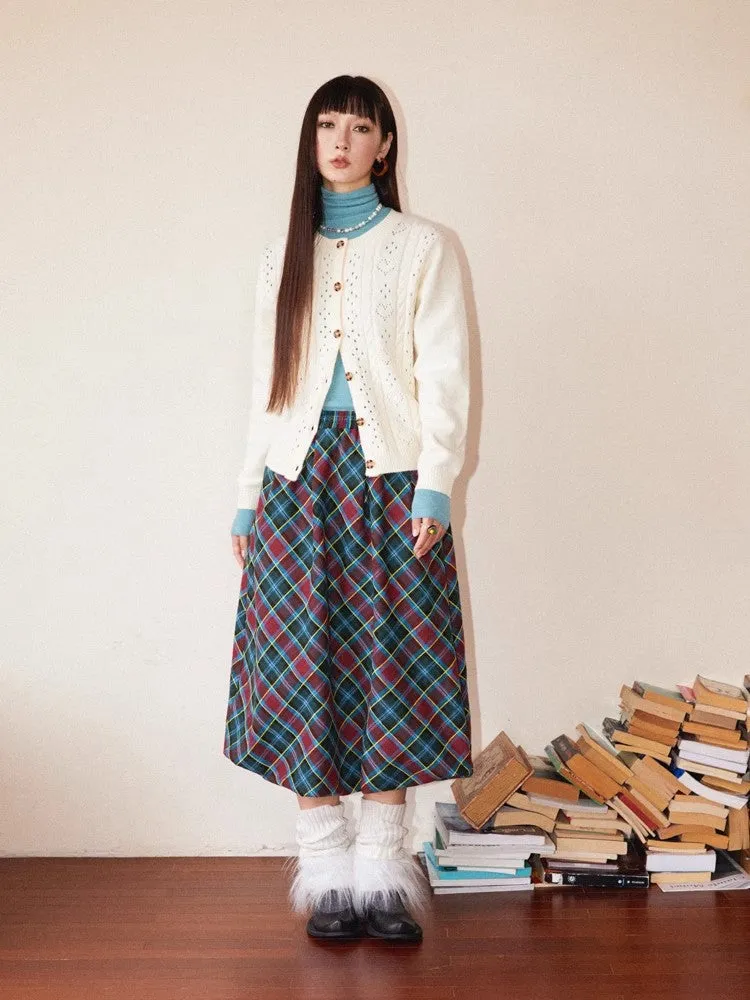 Plaid bud skirt【s0000010361】