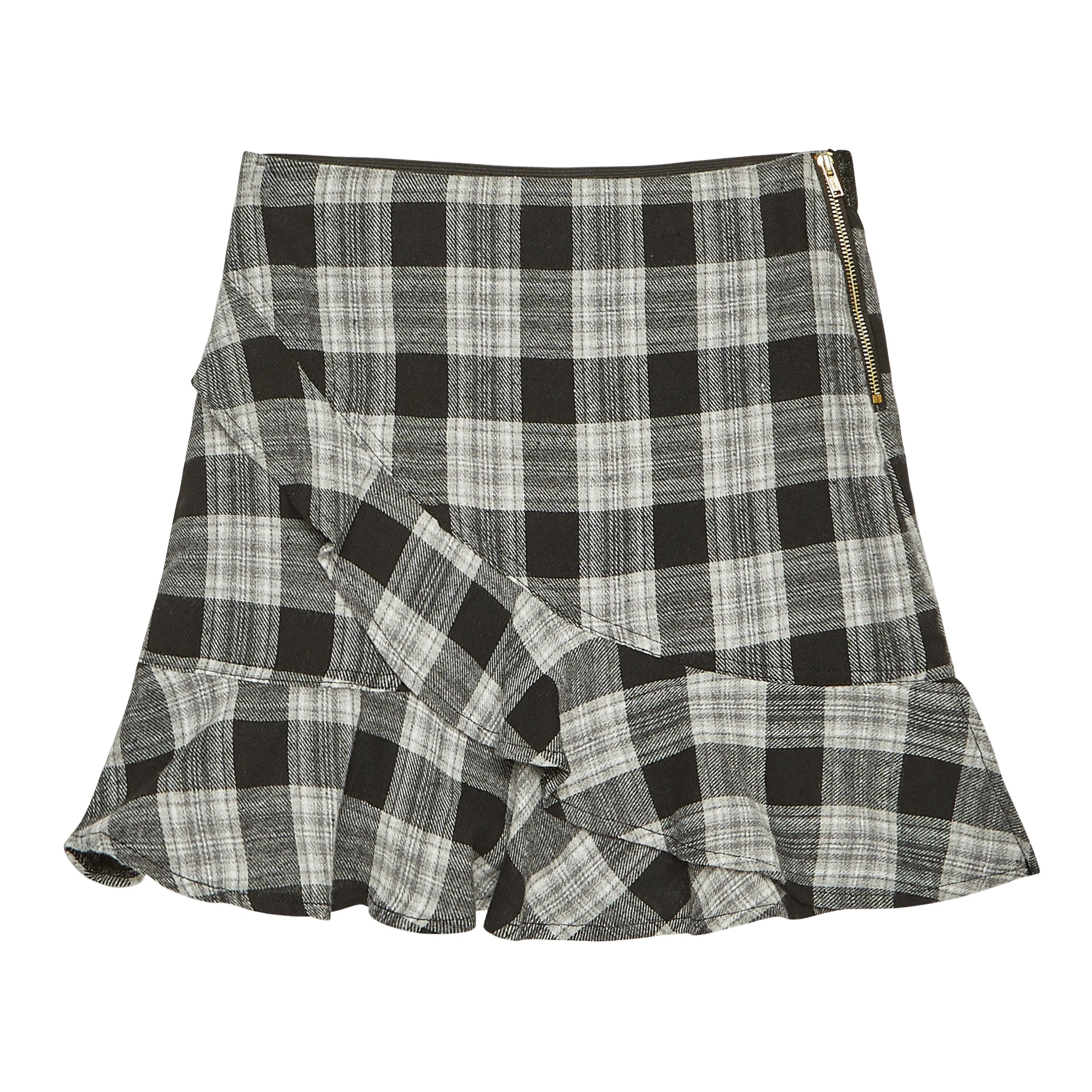 Plaid Ruffle Skirt