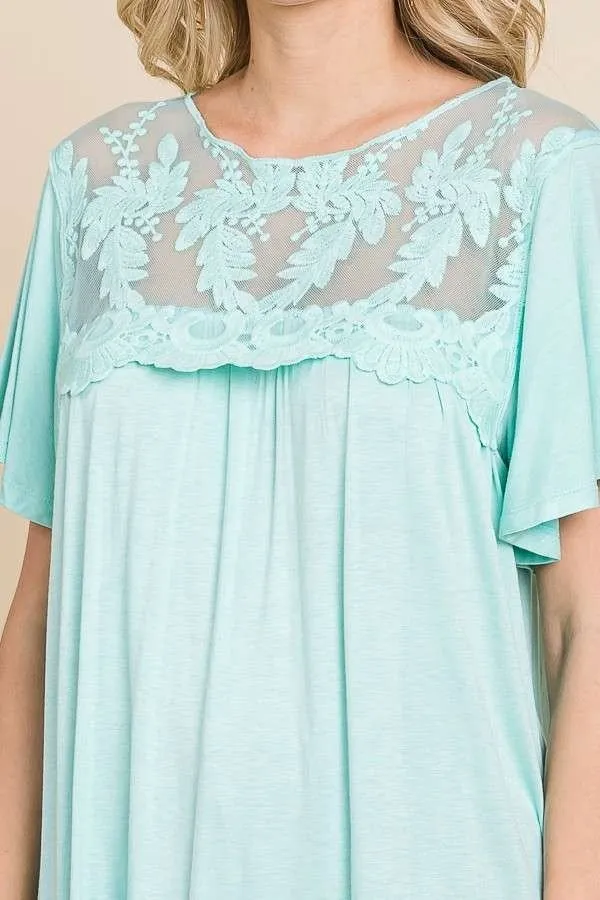 Plus Mint Fresh Lace Top*