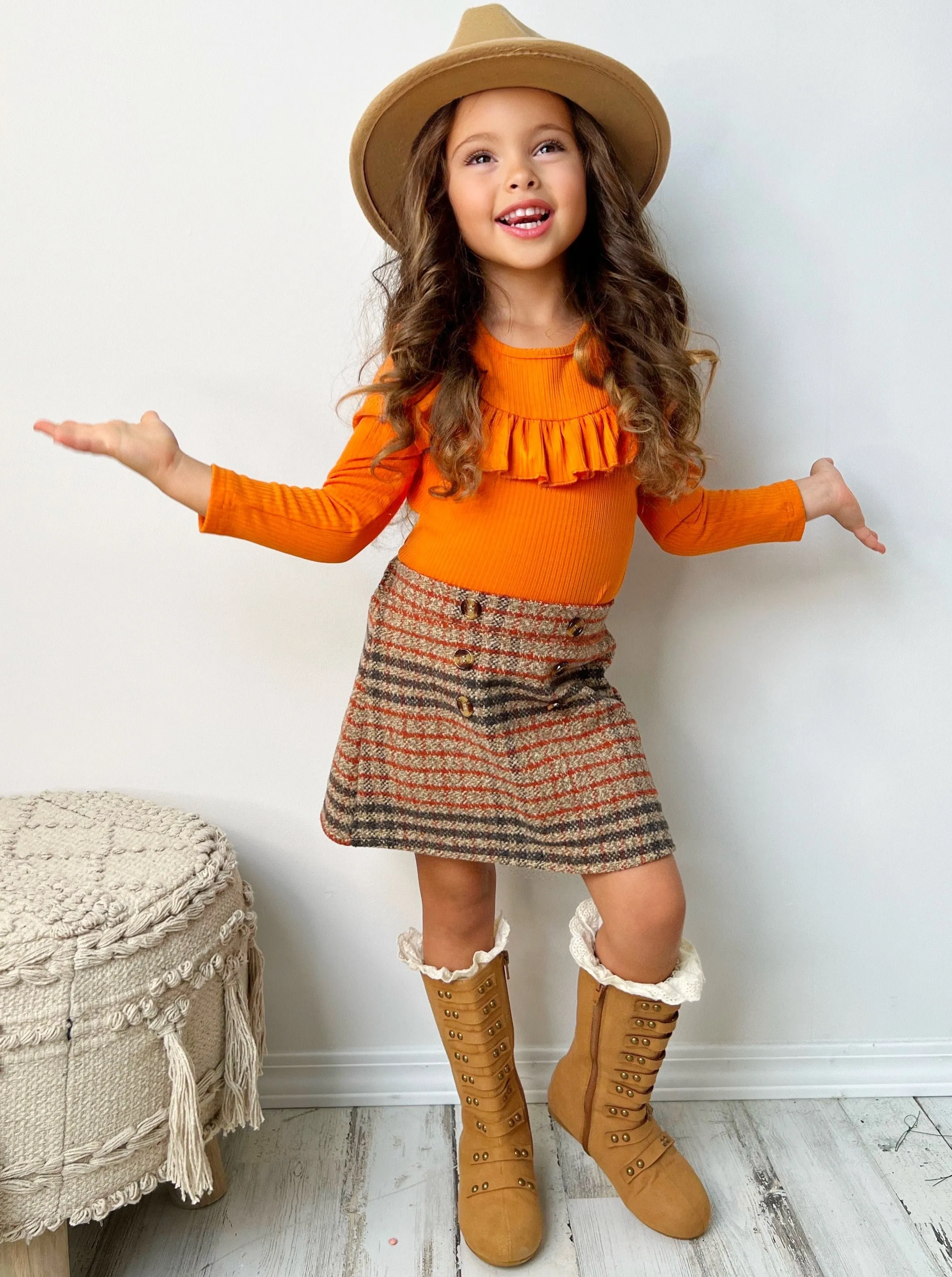 Precious Pumpkin Top and Skirt Set