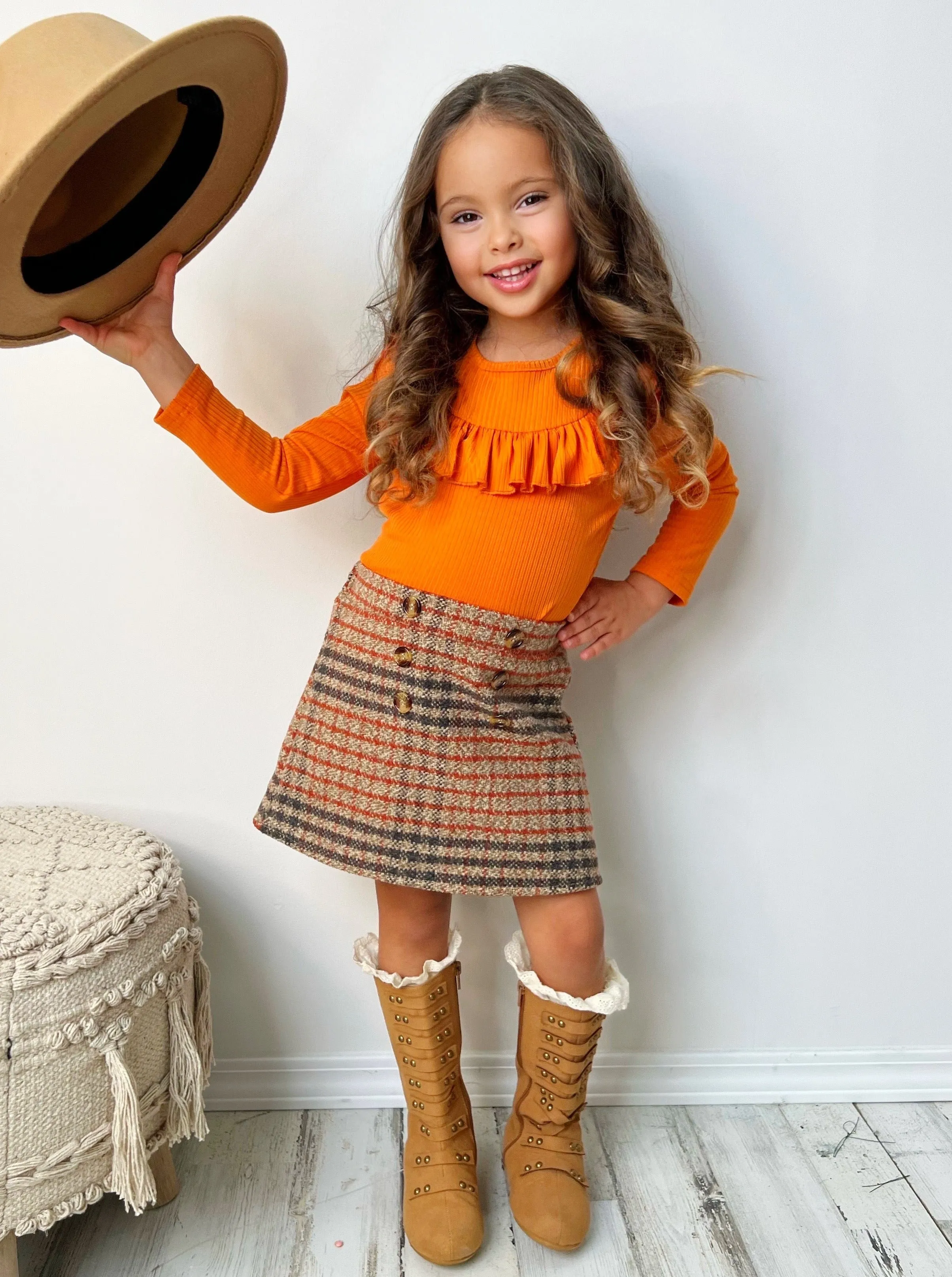 Precious Pumpkin Top and Skirt Set