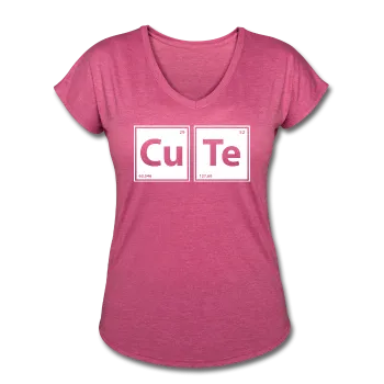 "CuTe" - Women's Tri-Blend V-Neck