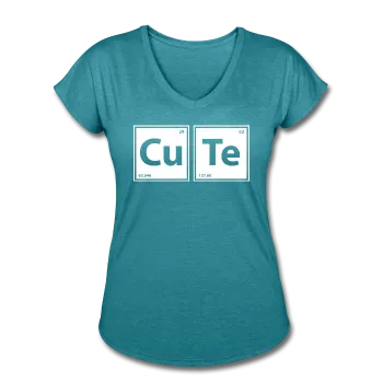 "CuTe" - Women's Tri-Blend V-Neck