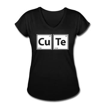 "CuTe" - Women's Tri-Blend V-Neck