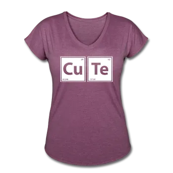 "CuTe" - Women's Tri-Blend V-Neck