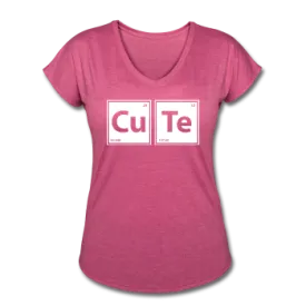 "CuTe" - Women's Tri-Blend V-Neck