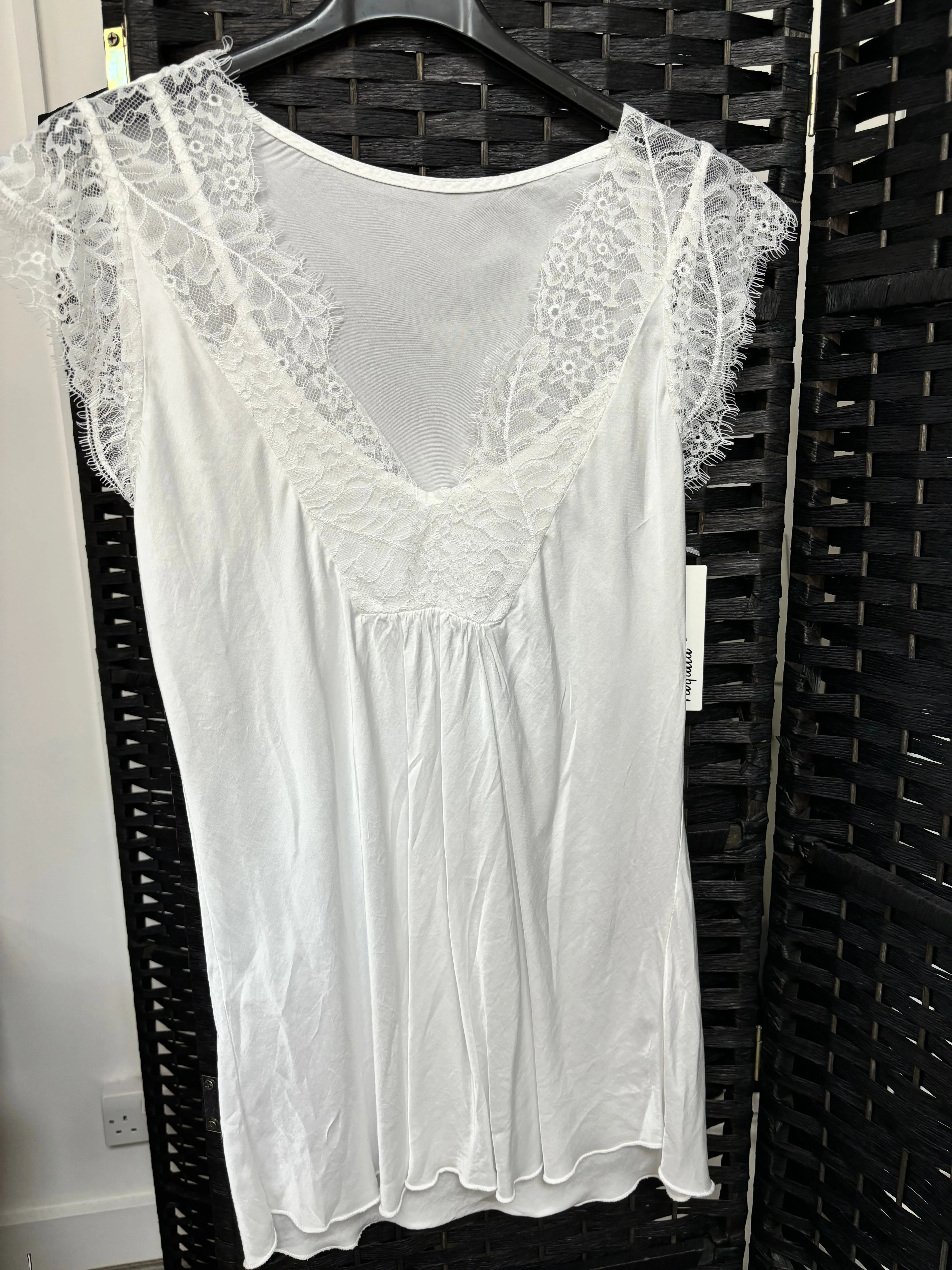 Satin & Lace Cap Sleeve Top