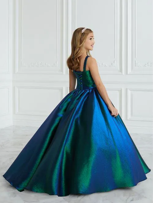 Scoop Neck Metallic Sky Ballgown | Tiffany 13685