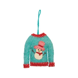 Snowman Christmas Sweater Ornament