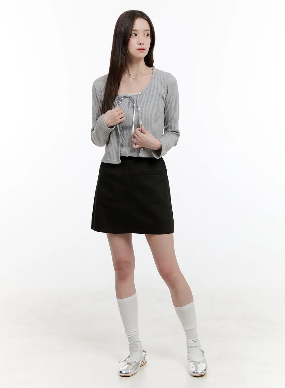 Solid A-Line Mini Skirt OG428